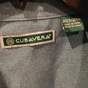 FINAL PRICE NWT CUBAVERA teal short sleeve shirt w foliage print Size 3XLT/3EGA